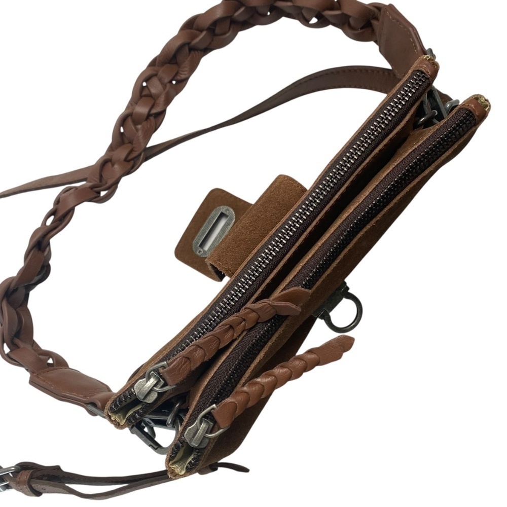 HARBOUR 2nd brown Suede Leather Crossbody Shoulder bag Double Strap Baguette - Picture 10 of 12